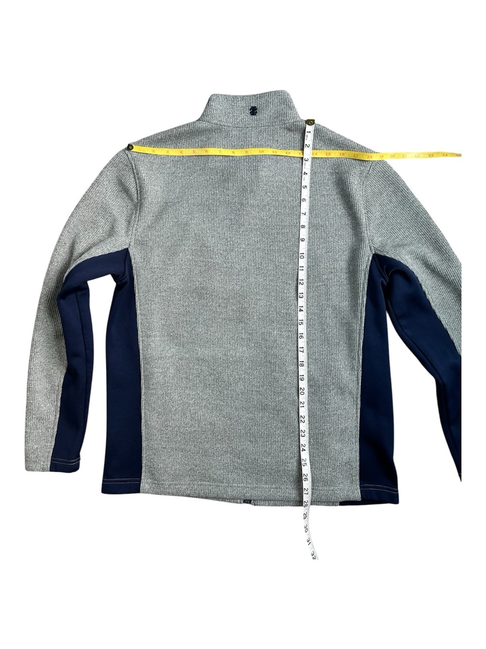IZOD Advantage Performance Sweater Fleece Full Zip Jacket Gray Navy Men's M - Picture 12 of 13